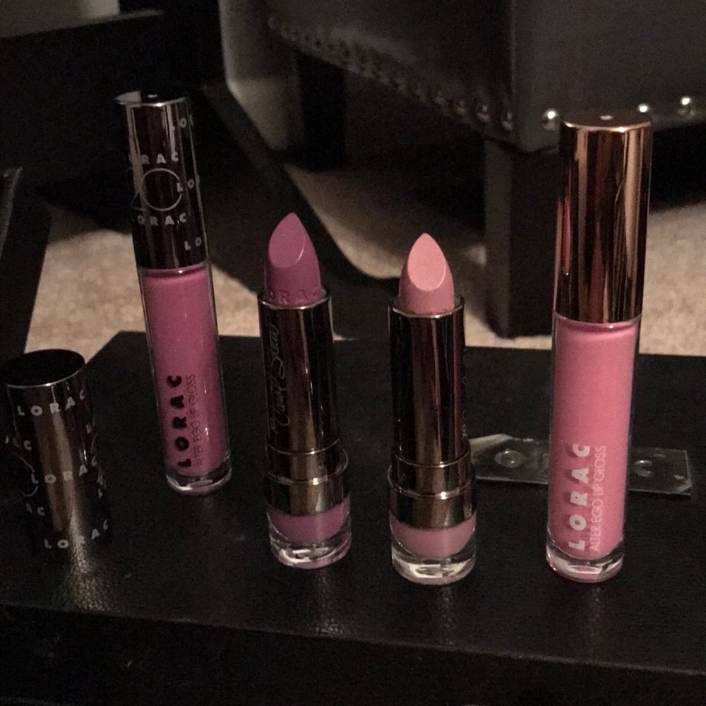 4 products Lorac Lipstick and Gloss